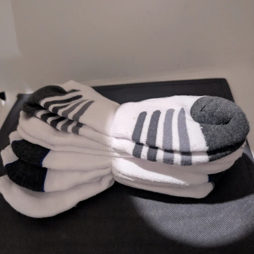 White and Black Men's Athletic Socks